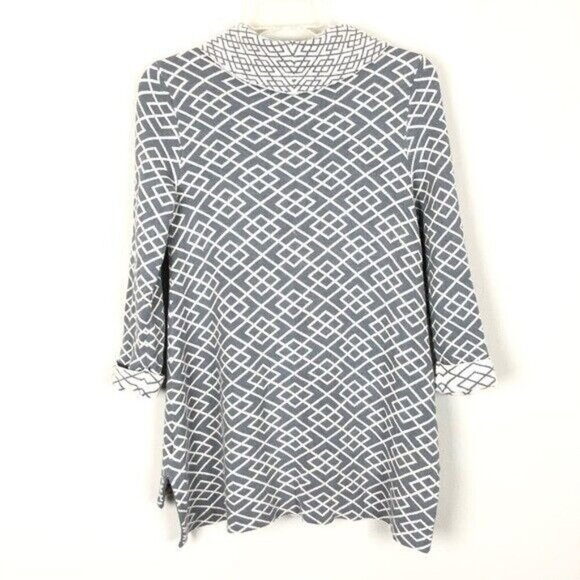 Anthropologie | Moth Cowled Galena Pullover Gray & Cream Size XS Alpaca Blend - Picture 4 of 7